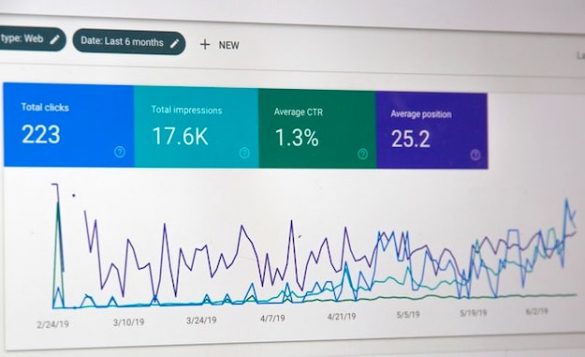 Traffic metrics on a screen.